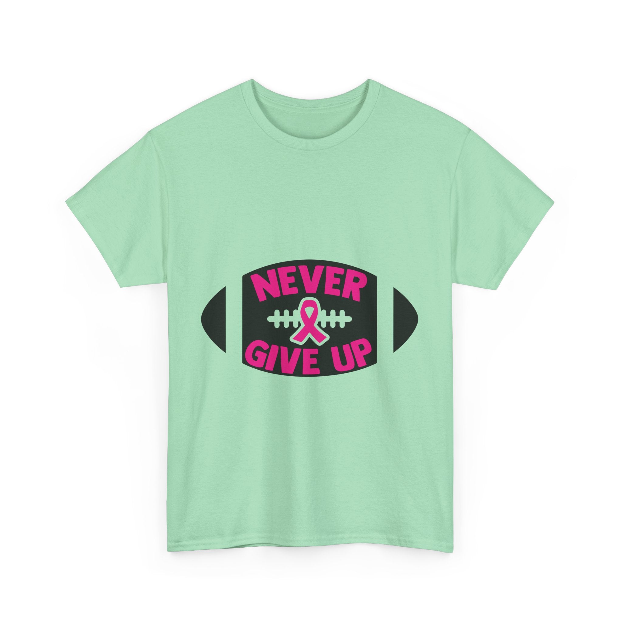 Motivational Football Tee, Never Give Up Shirt, Unisex Cotton T-shirt, Support Awareness, Athletic Gift, Sportswear, Inspirational Apparel