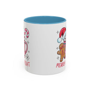 Festive Gingerbread Coffee Mug, Christmas Gift, Holiday Coffee Cup, Merry & Bright Mug, Winter Mug, Hot Chocolate Holder