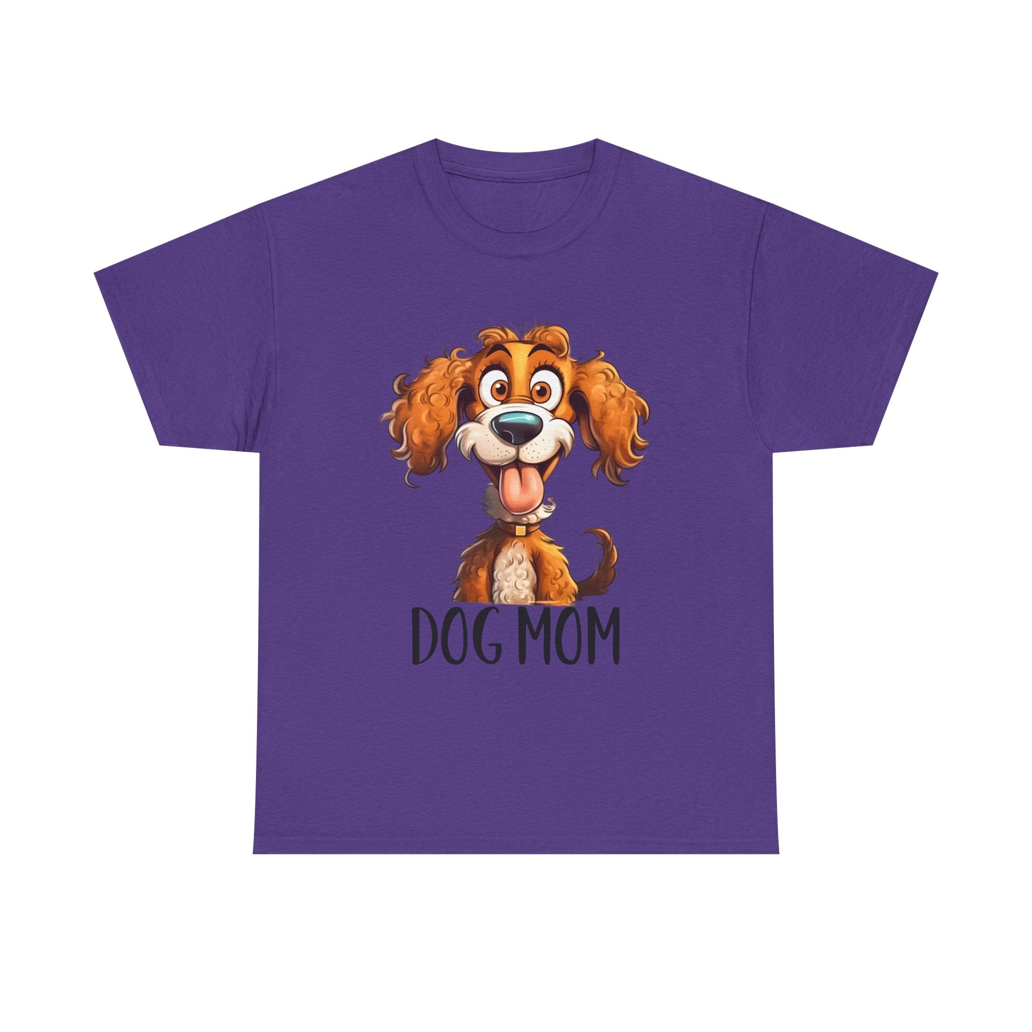 Dog Mom Unisex Heavy Cotton Tee, Pet Lover Shirt, Gift for Dog Lovers, Animal T-Shirt, Cute Dog Graphic Tee