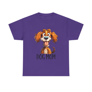 Dog Mom Unisex Heavy Cotton Tee, Pet Lover Shirt, Gift for Dog Lovers, Animal T-Shirt, Cute Dog Graphic Tee