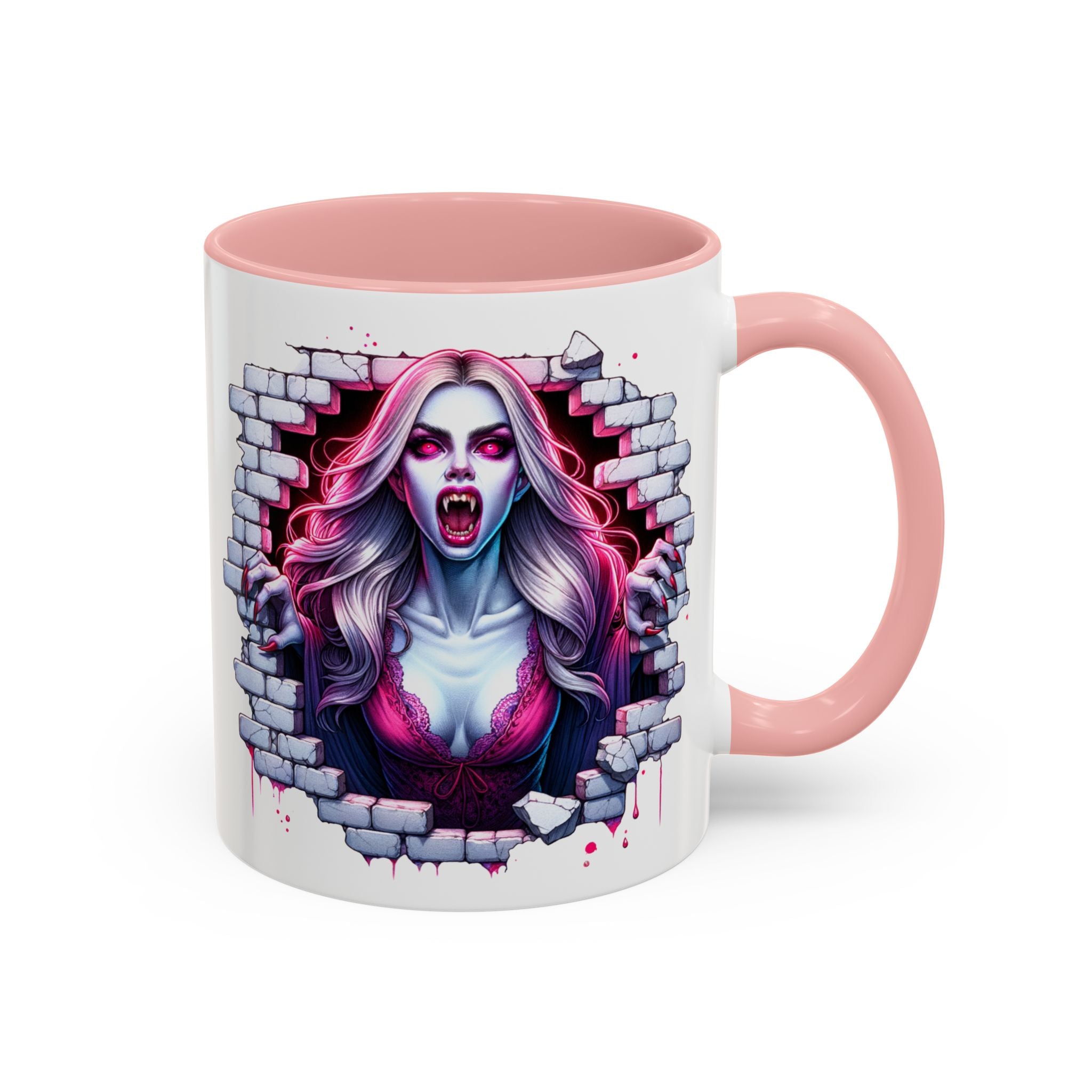 Vampire Wall Art Coffee Mug - Gothic,  Perfect Gift for Halloween, Unique Art Mug, Monster Mug, Fantasy Drinkware