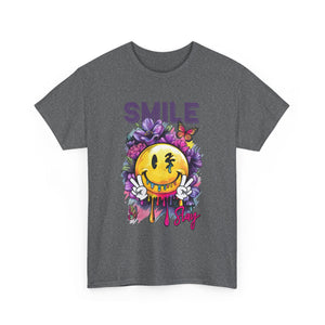 Smile Floral Graphic Tee unisex cotton tee gothic