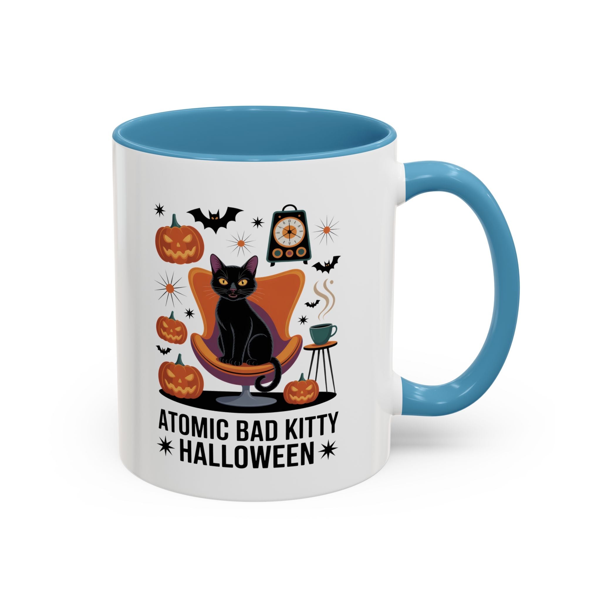 Halloween Themed Coffee Mug – Atomic Bad Kitty Design