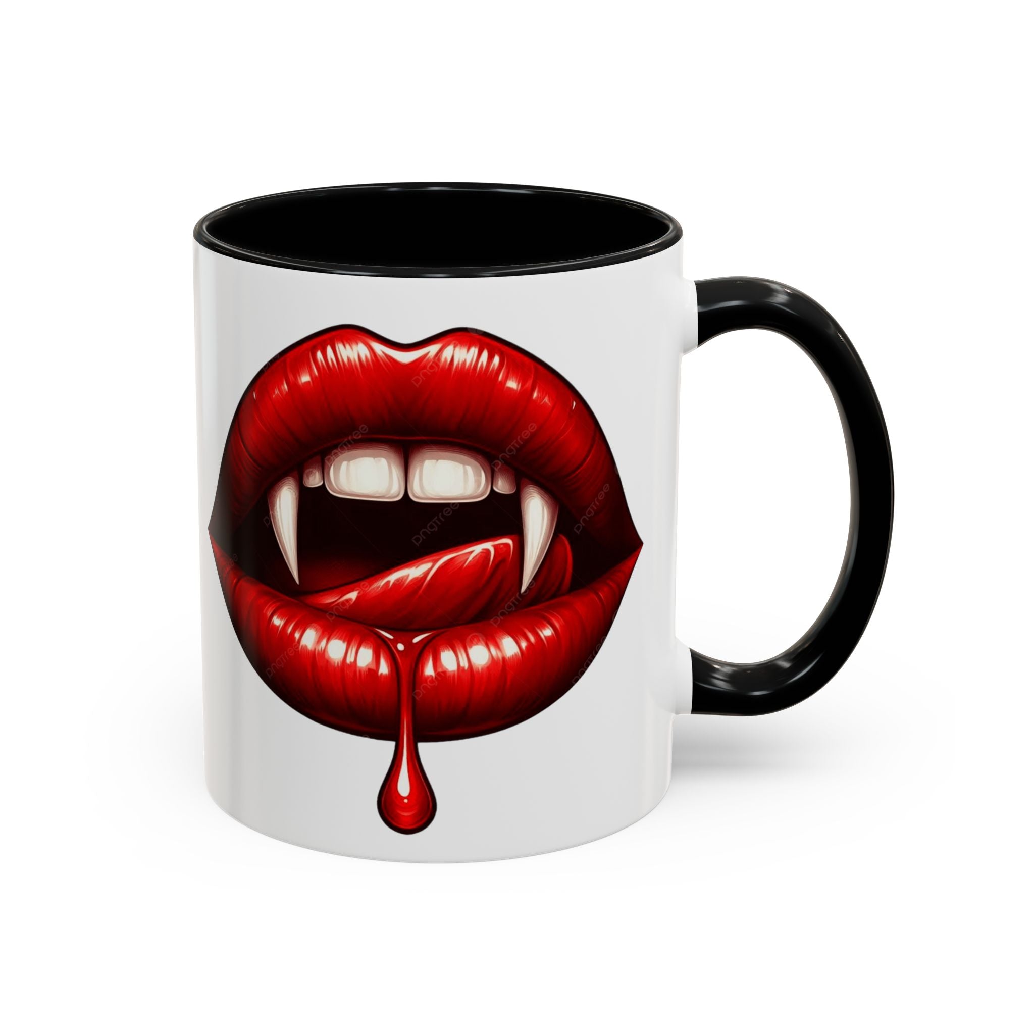 Vampire Kiss Coffee Mug - 11oz & 15oz gothic dripping blood horror art