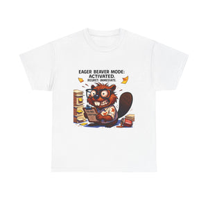 Eager Beaver Unisex Tee: Fun Gift for Book Lovers, Cozy Casual Wear, Quirky Graphic Tee, Perfect for Reading Festivals, Birthday Gift