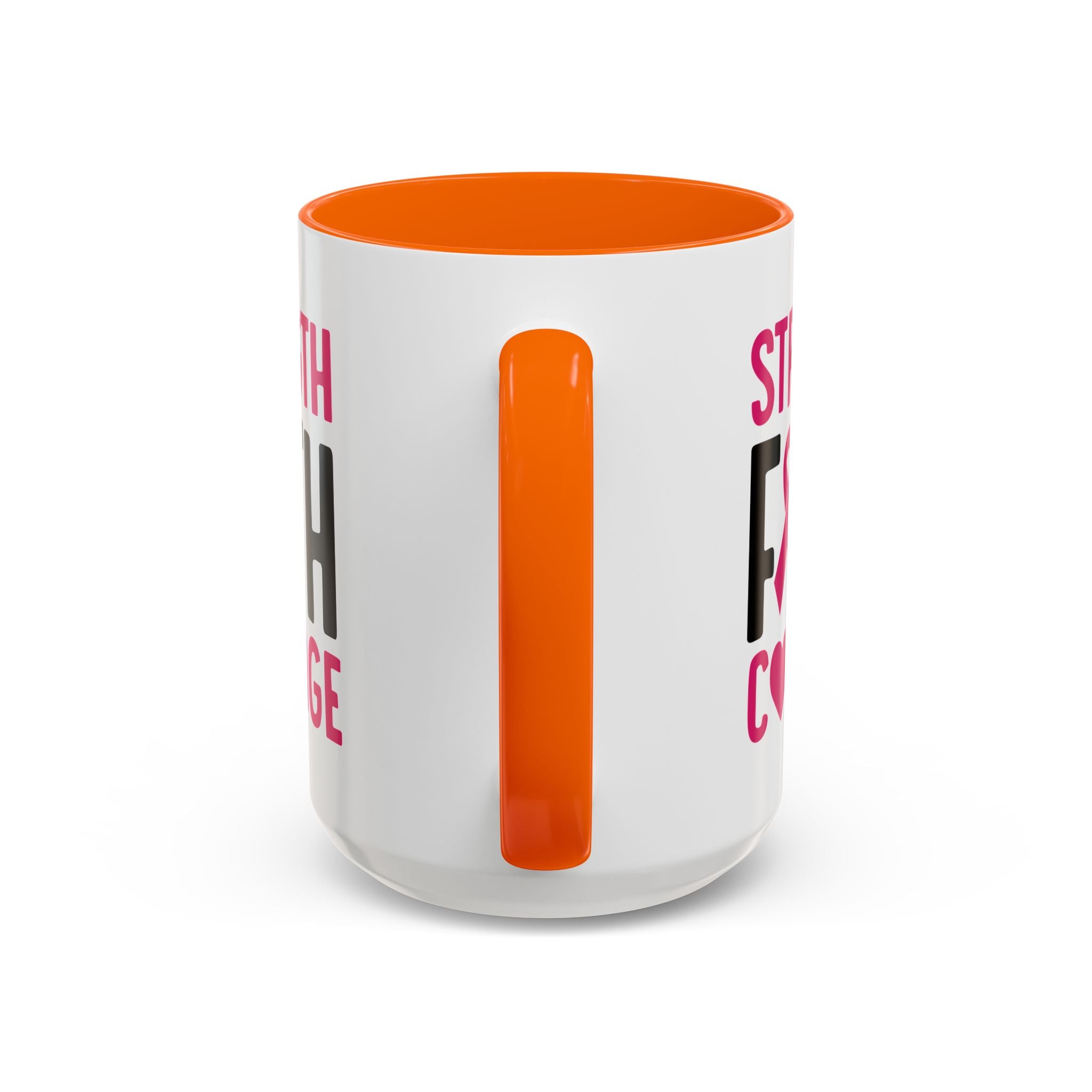 Inspirational Coffee Mug: Strength, Faith, Courage - Gift for Survivors, Awareness Events, Supportive Home Decor, Encouragement