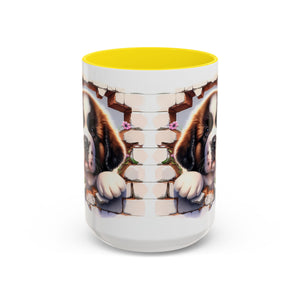 Cute Dog Breakthrough Accent Coffee Mug - Gift for Dog Lovers, Home Decor, Personalized Pet Mug, Puppy Lover's Kitchenware