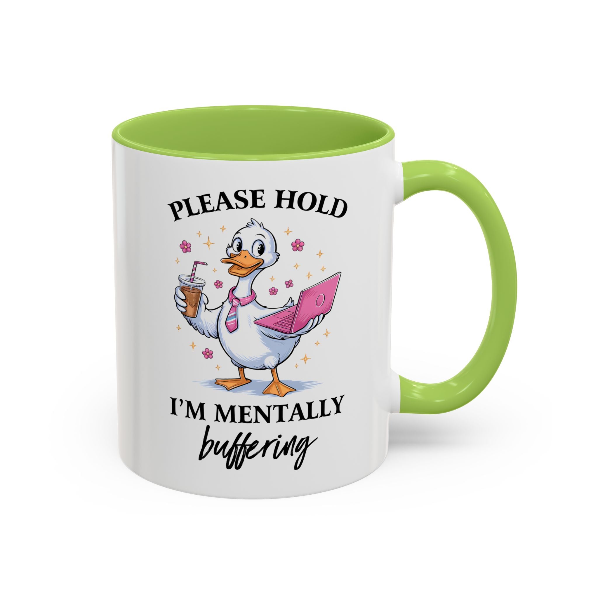 Funny Mental Health Coffee Mug - Please Hold I'm Mentally Buffering