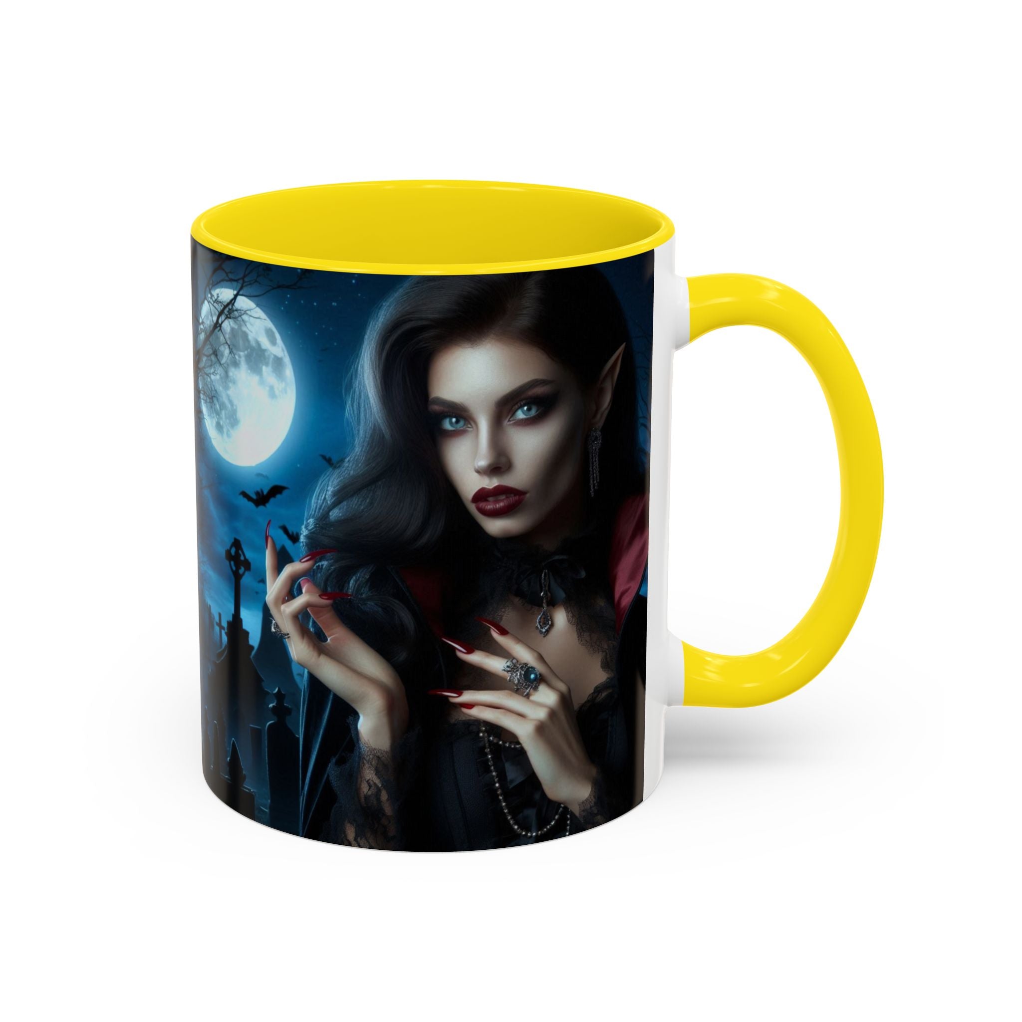 halloween Gothic Vampire Coffee Mug – 11/15oz full moon graveyard