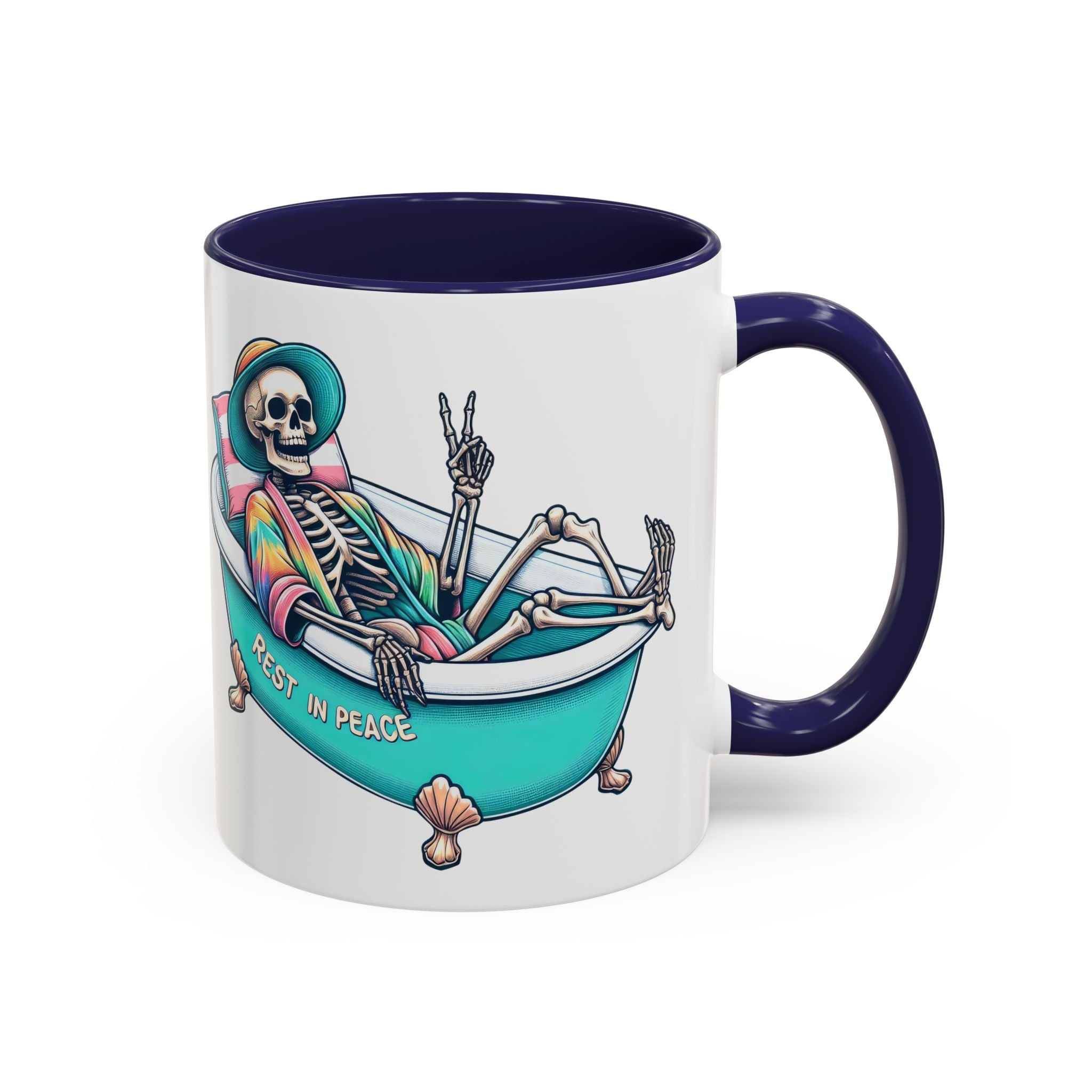 Rest in Peace Skeleton Coffee Mug - Fun Halloween Gift, Unique Home Decor, Hilarious Office Cup, Quirky Birthday Present, Spooky