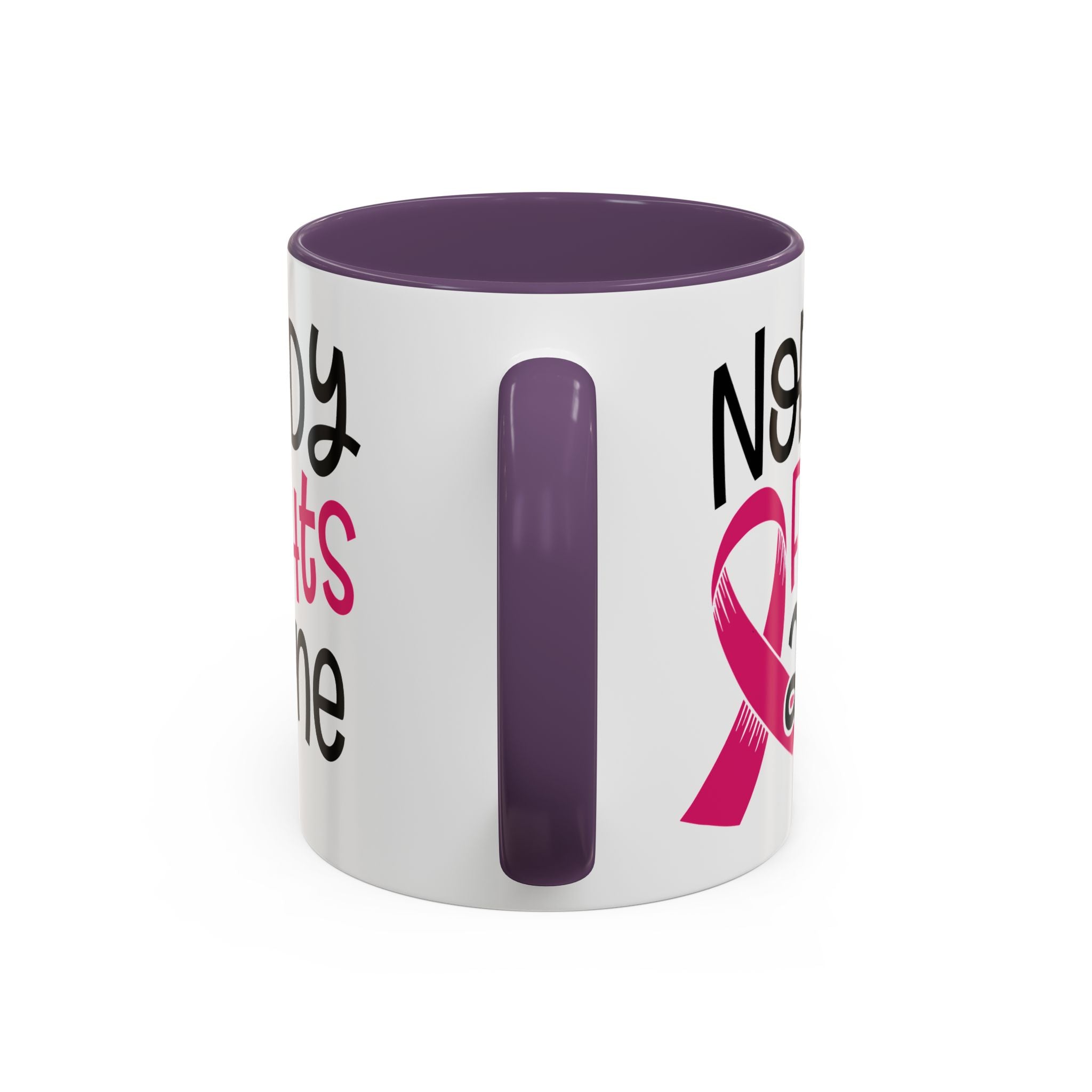 Inspirational Coffee Mug for Support - 'Nobody Fights Alone' | Breast Cancer Awareness Gift, Motivational Mug, Friendship Gift, Self-Care