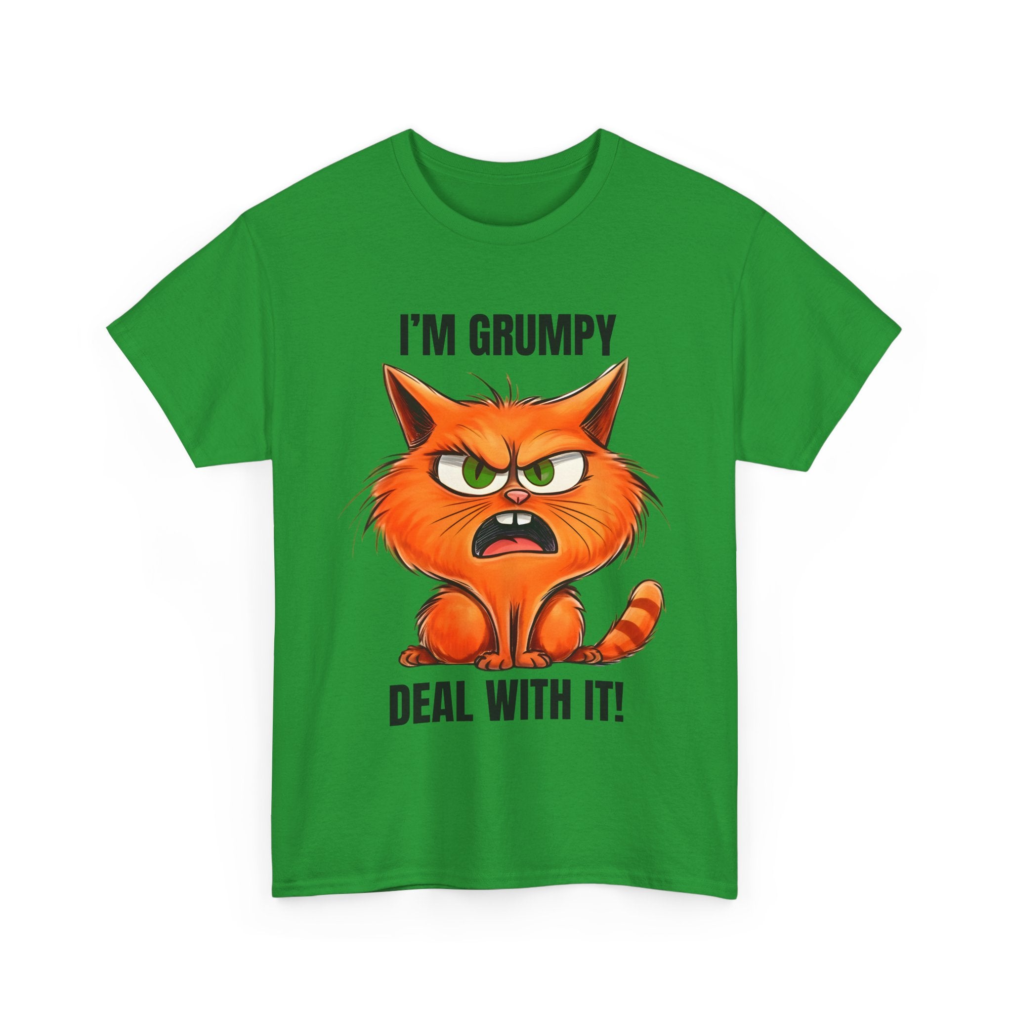 Grumpy Cat Tee: Unisex Heavy Cotton Shirt, Funny Cat Lovers Gift, Casual Wear, Birthday, Humor Apparel