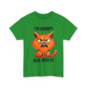 Grumpy Cat Tee: Unisex Heavy Cotton Shirt, Funny Cat Lovers Gift, Casual Wear, Birthday, Humor Apparel