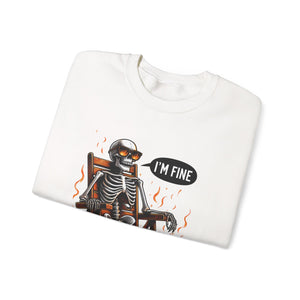 Chill Vibes Skeleton Sweatshirt, Unisex Crewneck, Perfect for Halloween, Casual Wear, Gift for Friends, Cozy Lounge Wear