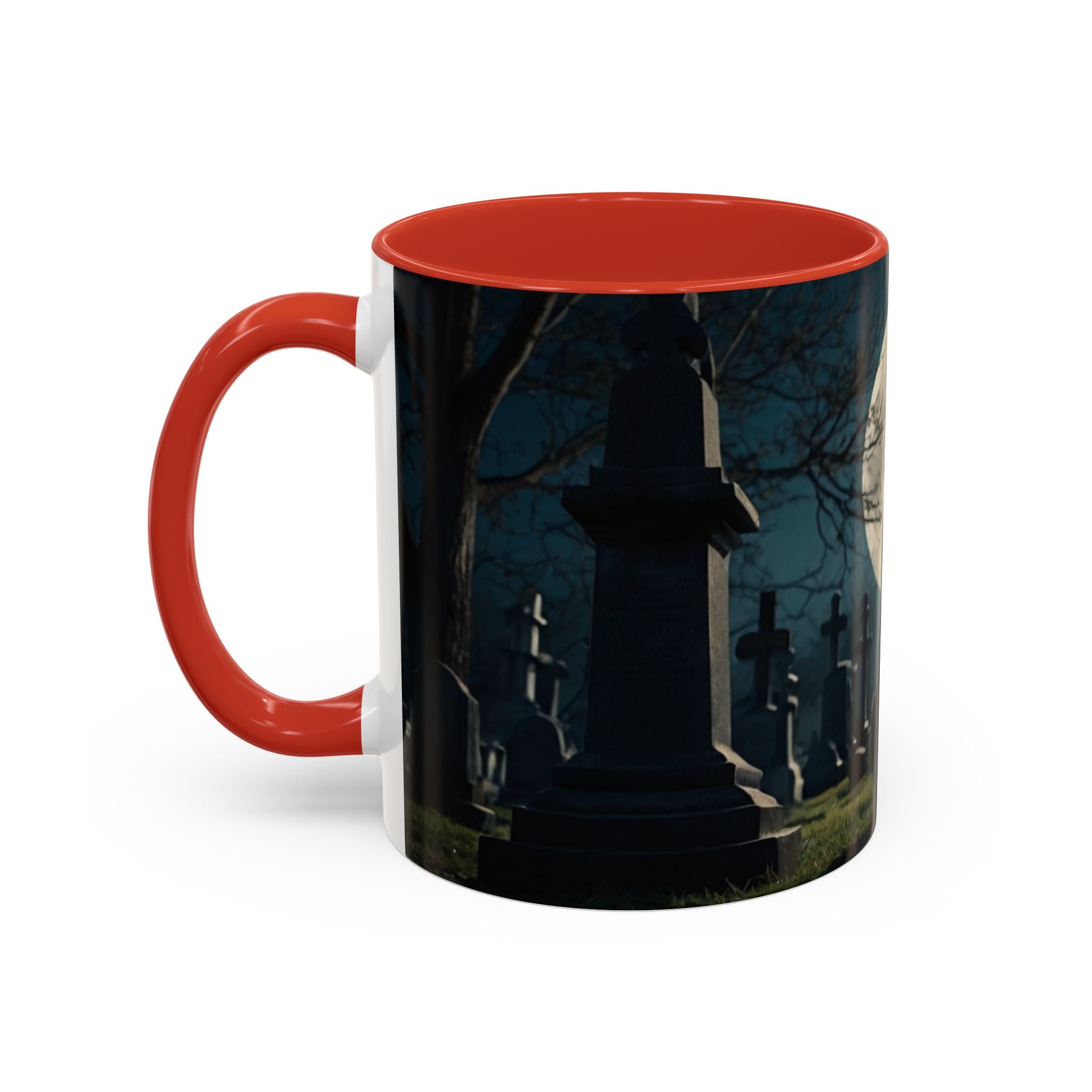 Mystical Black Cat Coffee Mug - 11oz & 15oz halloween graveyard full moon