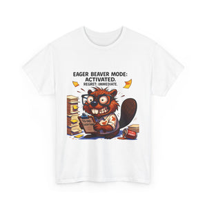 Eager Beaver Unisex Tee: Fun Gift for Book Lovers, Cozy Casual Wear, Quirky Graphic Tee, Perfect for Reading Festivals, Birthday Gift