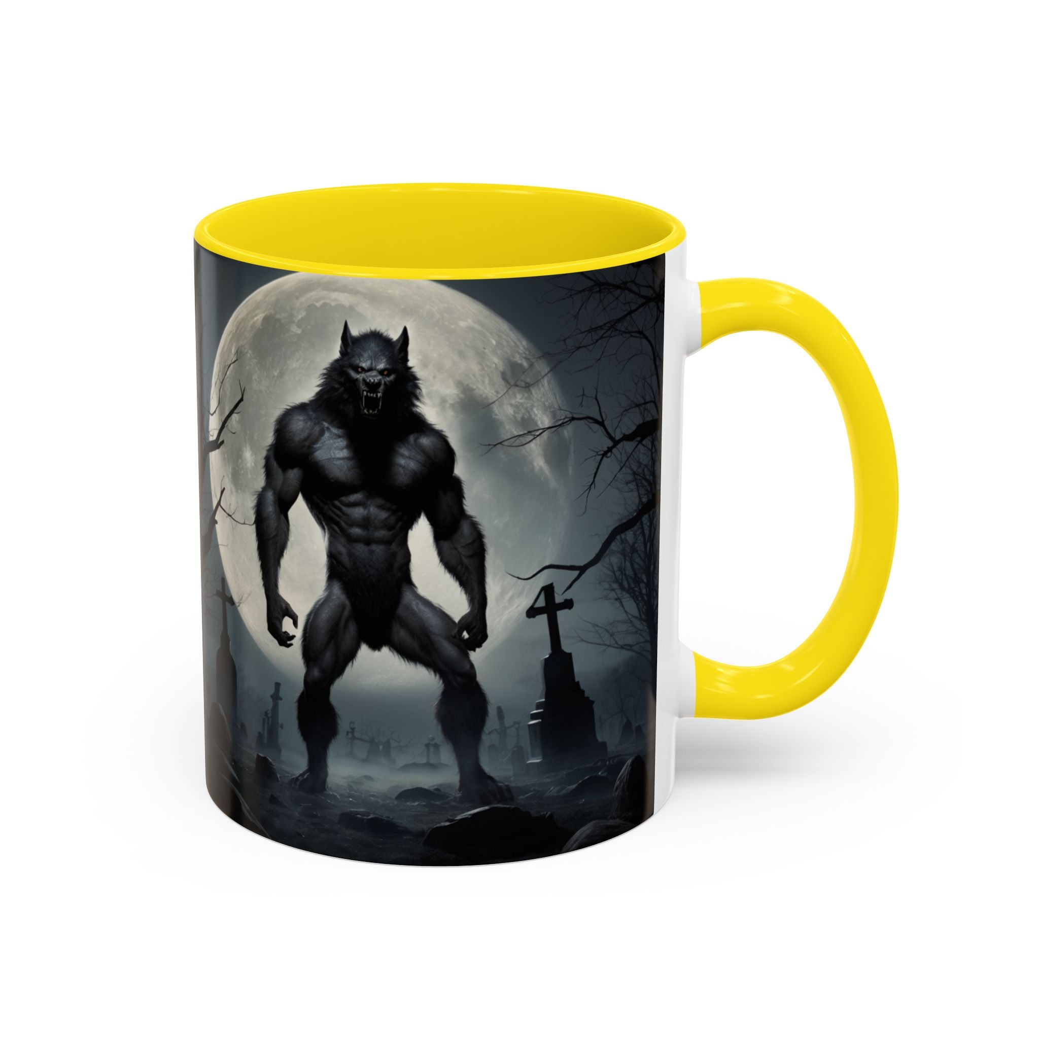 Werewolf Moon Coffee Mug — Gothic Graveyard Accent Mug (11/15oz) fantasy
