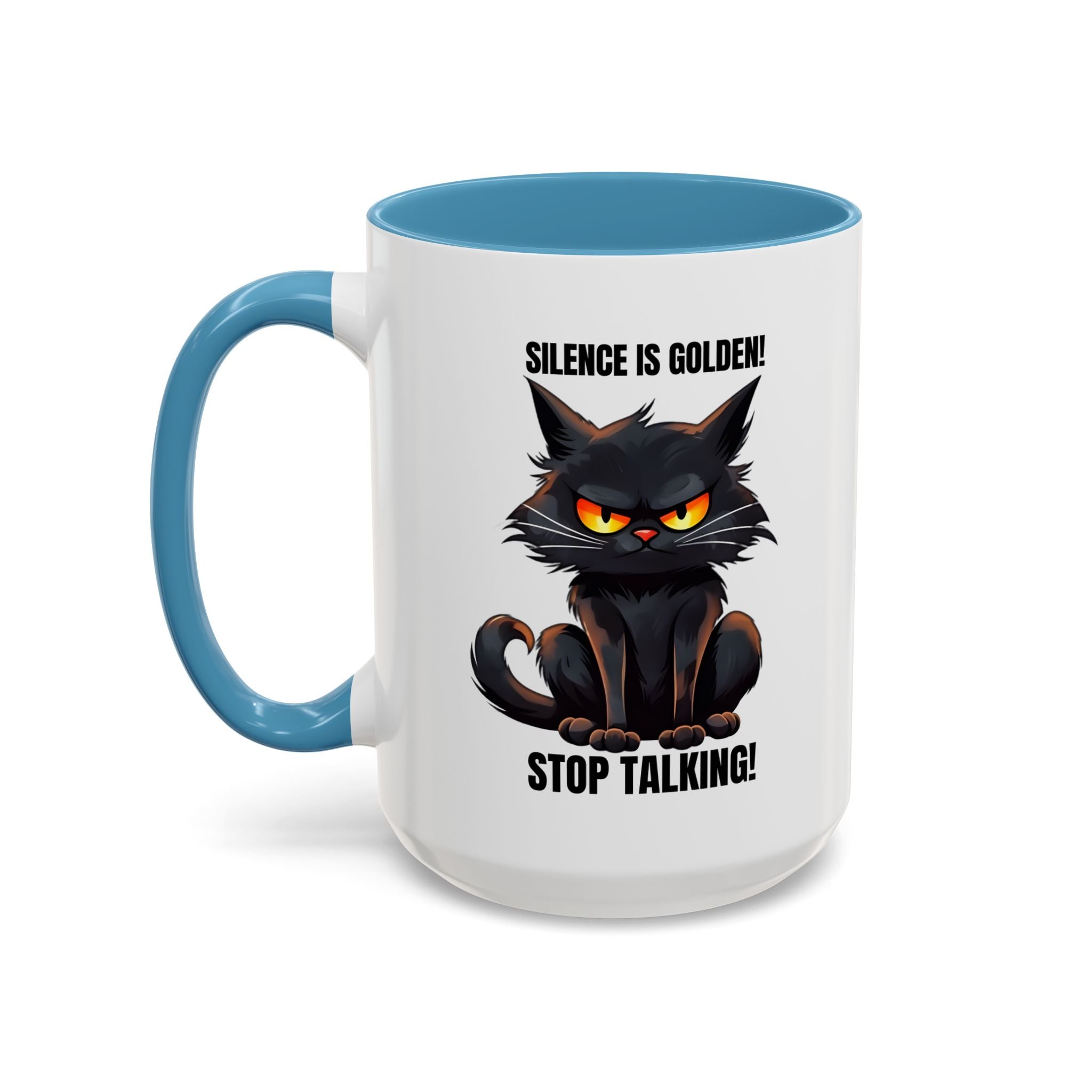 Funny Cat Mug | Silence Is Golden Coffee Cup | Gift for Cat Lovers | Humorous Kitchenware | Ceramic Teacup | Unique Animal Gifts