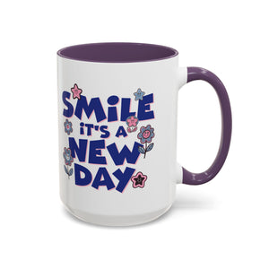 Inspirational Flower Design Coffee Mug - "Smile It's a New Day" - Perfect Gift for Coffee Lovers