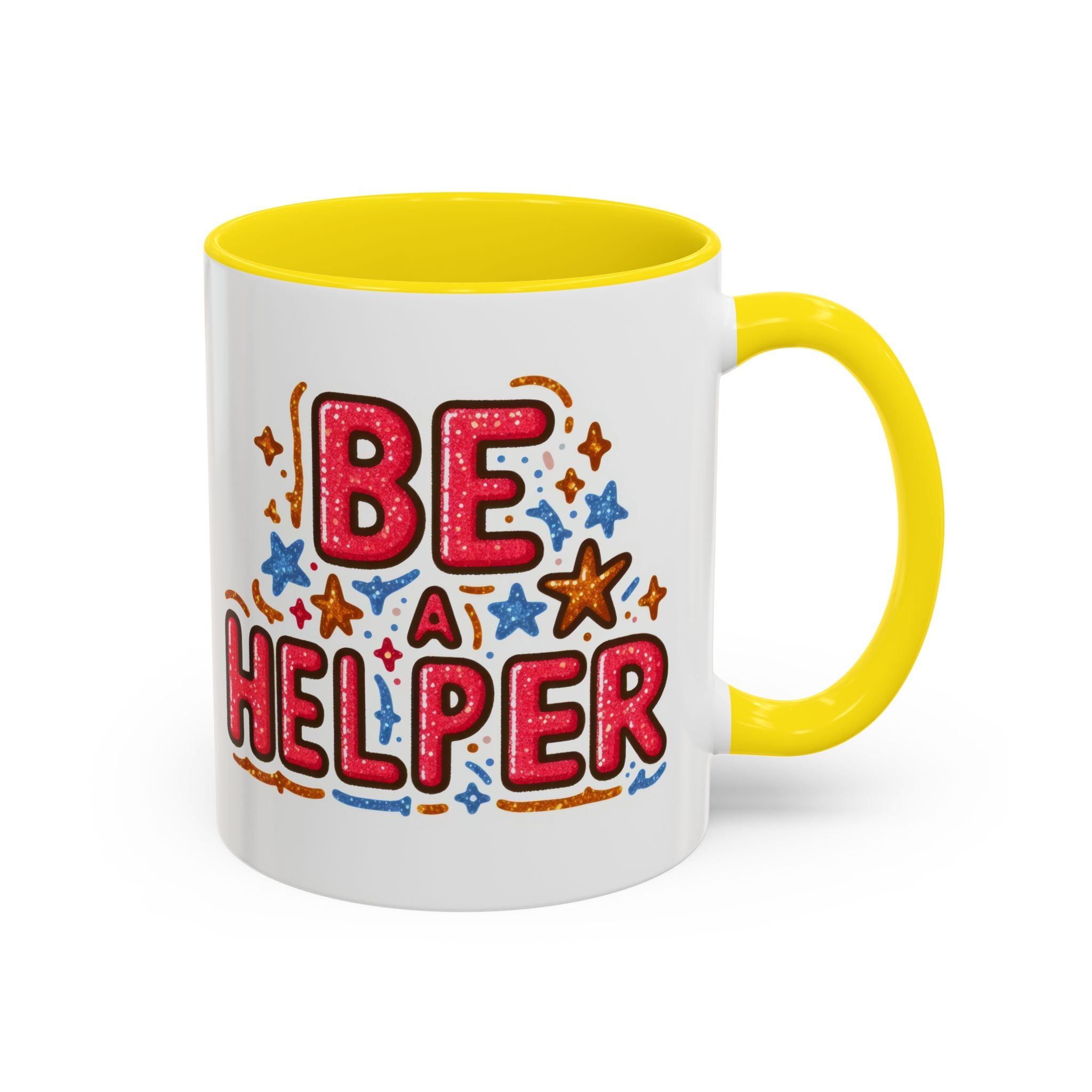 Be a Helper Accent Coffee Mug — Inspirational Teacher & Volunteer Gift (11/15oz)