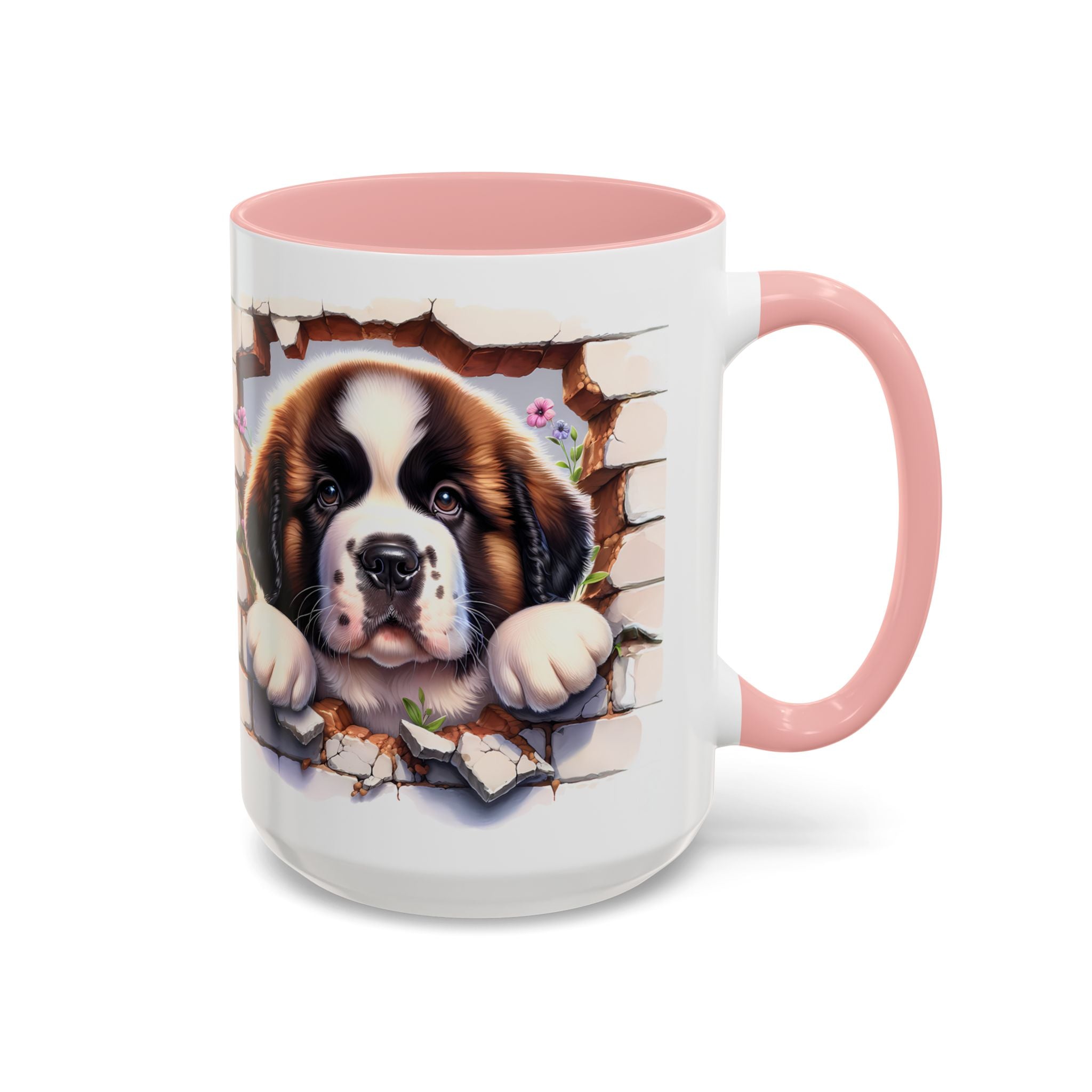 Cute Dog Breakthrough Accent Coffee Mug - Gift for Dog Lovers, Home Decor, Personalized Pet Mug, Puppy Lover's Kitchenware