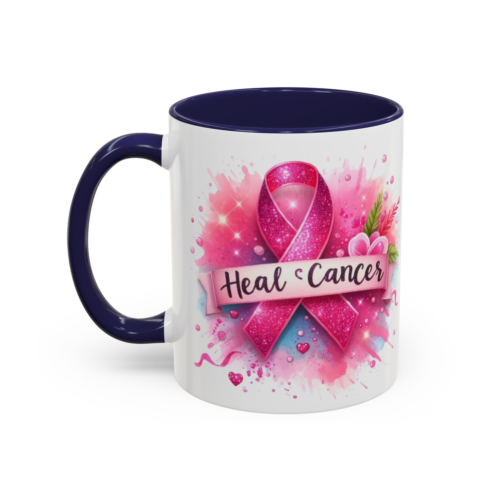 Pink Ribbon Healing Coffee Mug | Support Cancer Awareness | Inspirational Gift | Breast Cancer Support | 11oz & 15oz Options