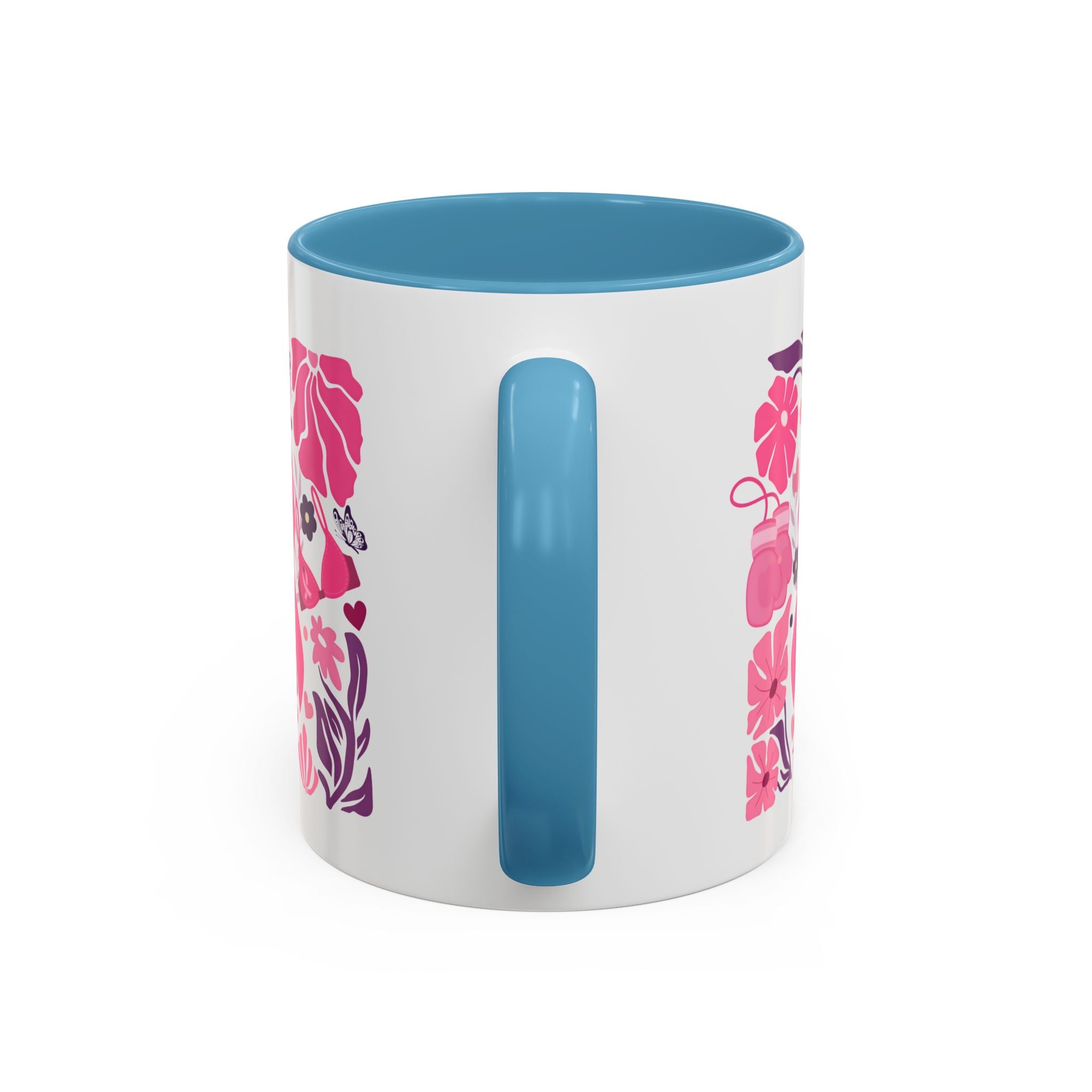 Pink Floral Awareness Coffee Mug, Breast Cancer Awareness Mug, Gift for Her, Supportive Drinkware, Motivational Mug