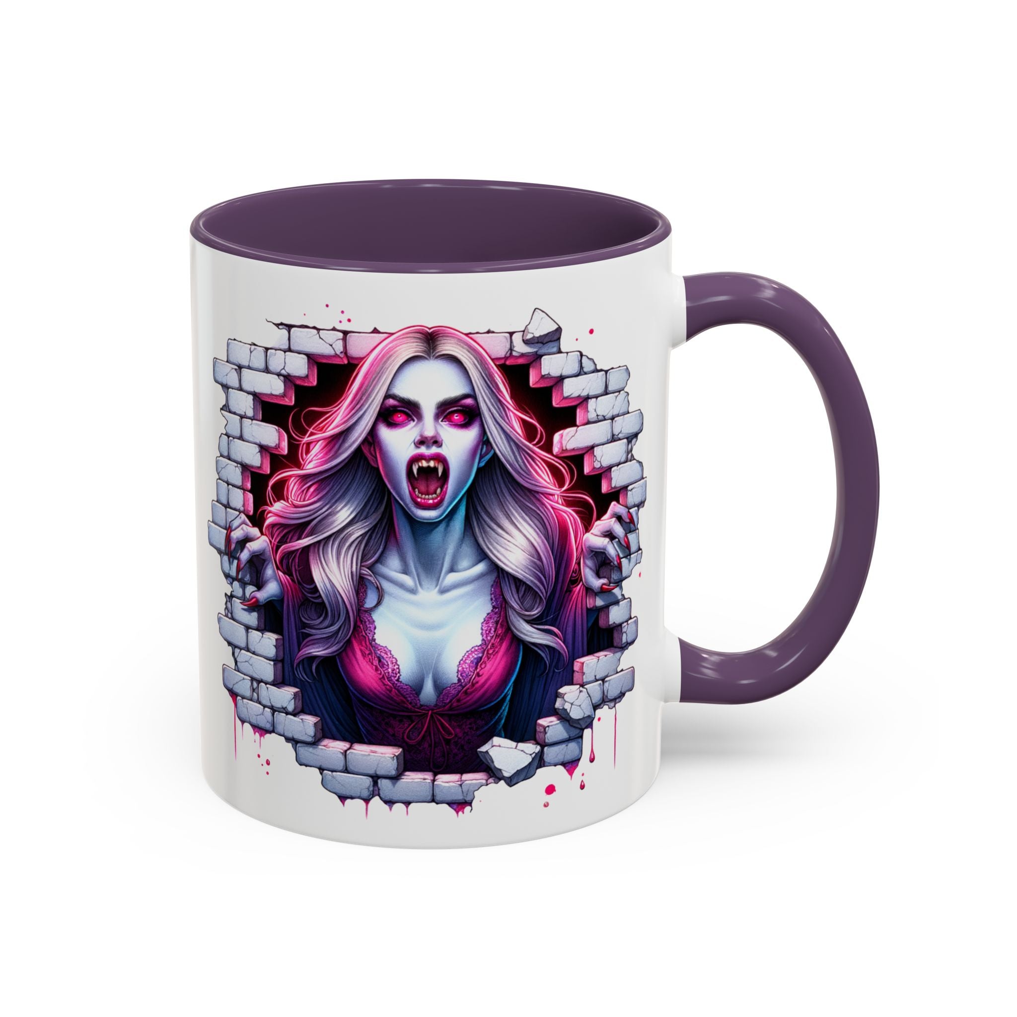 Vampire Wall Art Coffee Mug - Gothic,  Perfect Gift for Halloween, Unique Art Mug, Monster Mug, Fantasy Drinkware