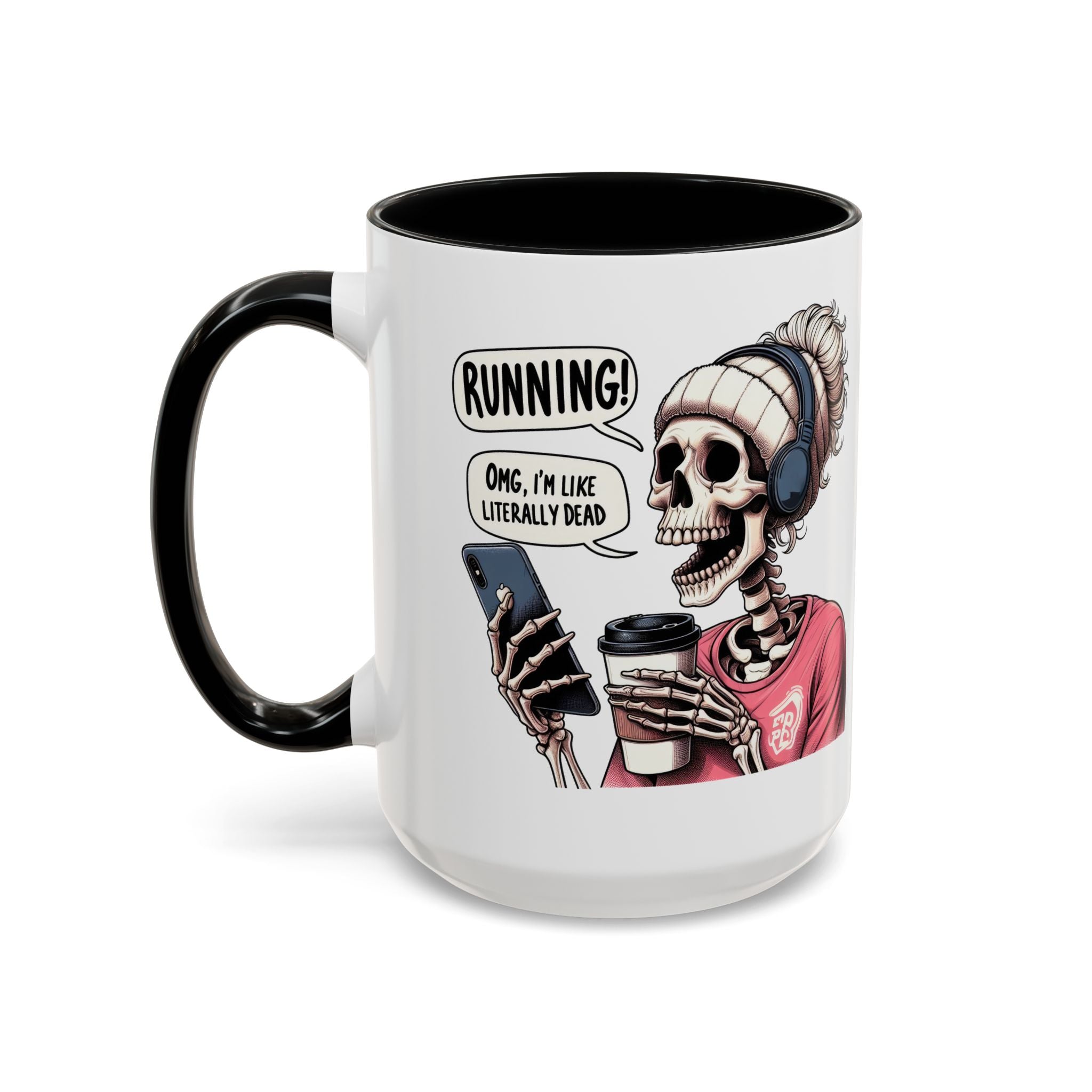 Running Skeleton Coffee Mug - Perfect for Fitness Lovers, Halloween Decor, Gift for Runners, Funny Tea Cup, Workout Enthusiast