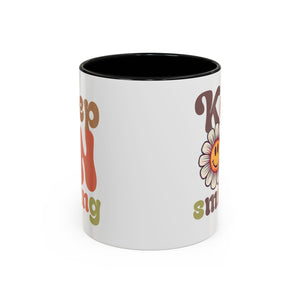 Keep Smiling Floral Coffee Mug - Cheerful 11 & 15oz Accent Mug for Daily Motivation