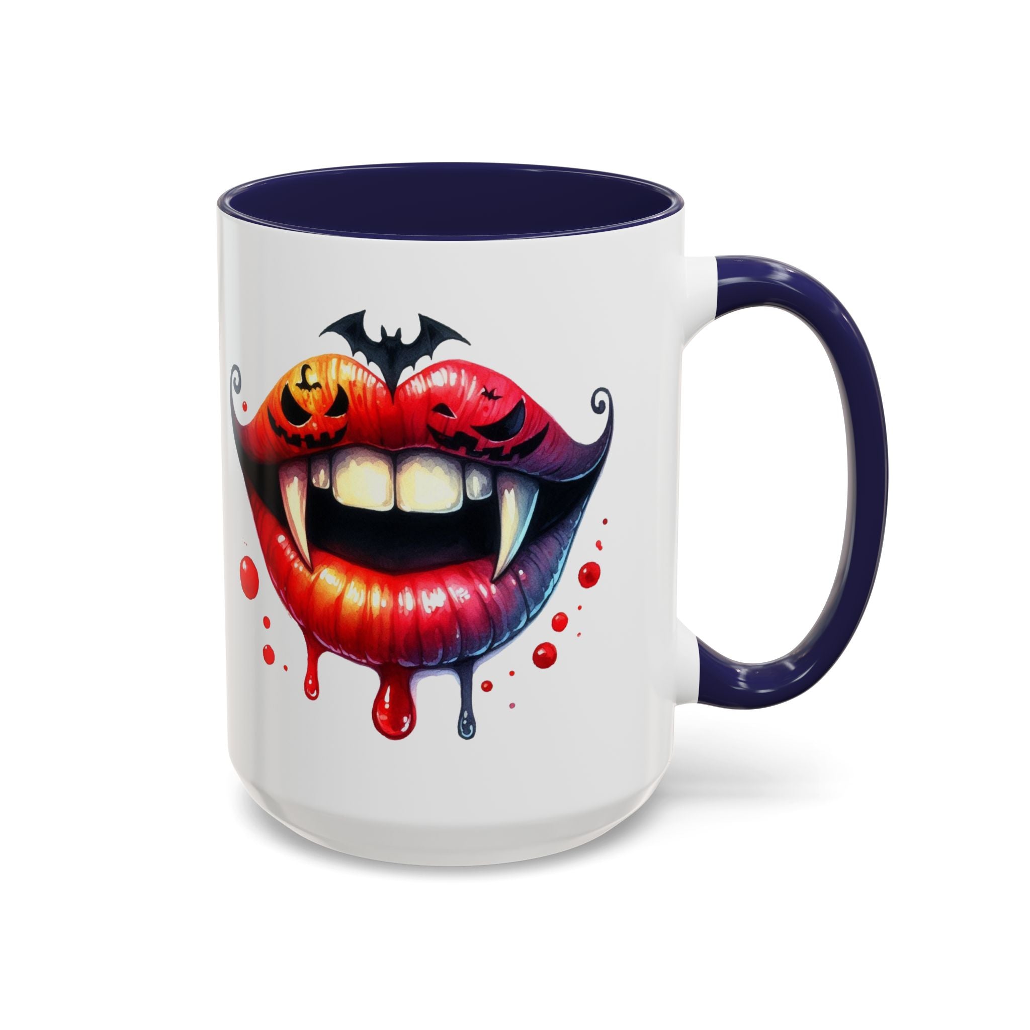 Halloween Vampire Coffee Mug, Spooky Drinkware, Goth Kitchen Decor, Pumpkin Mug, Horror Lover Gift