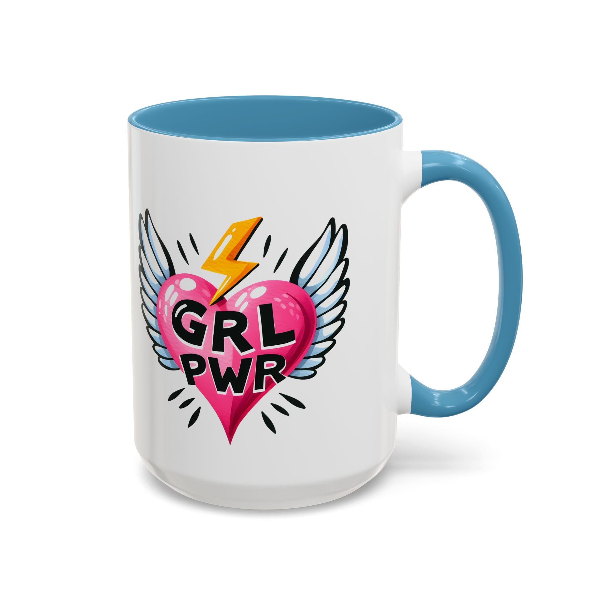 Empowering Heart Coffee Mug | Inspirational Gift for Women, GRL PWR Mug, Cute Kitchen Decor, Unique Friendship Gift, Motivational Coffee Cup