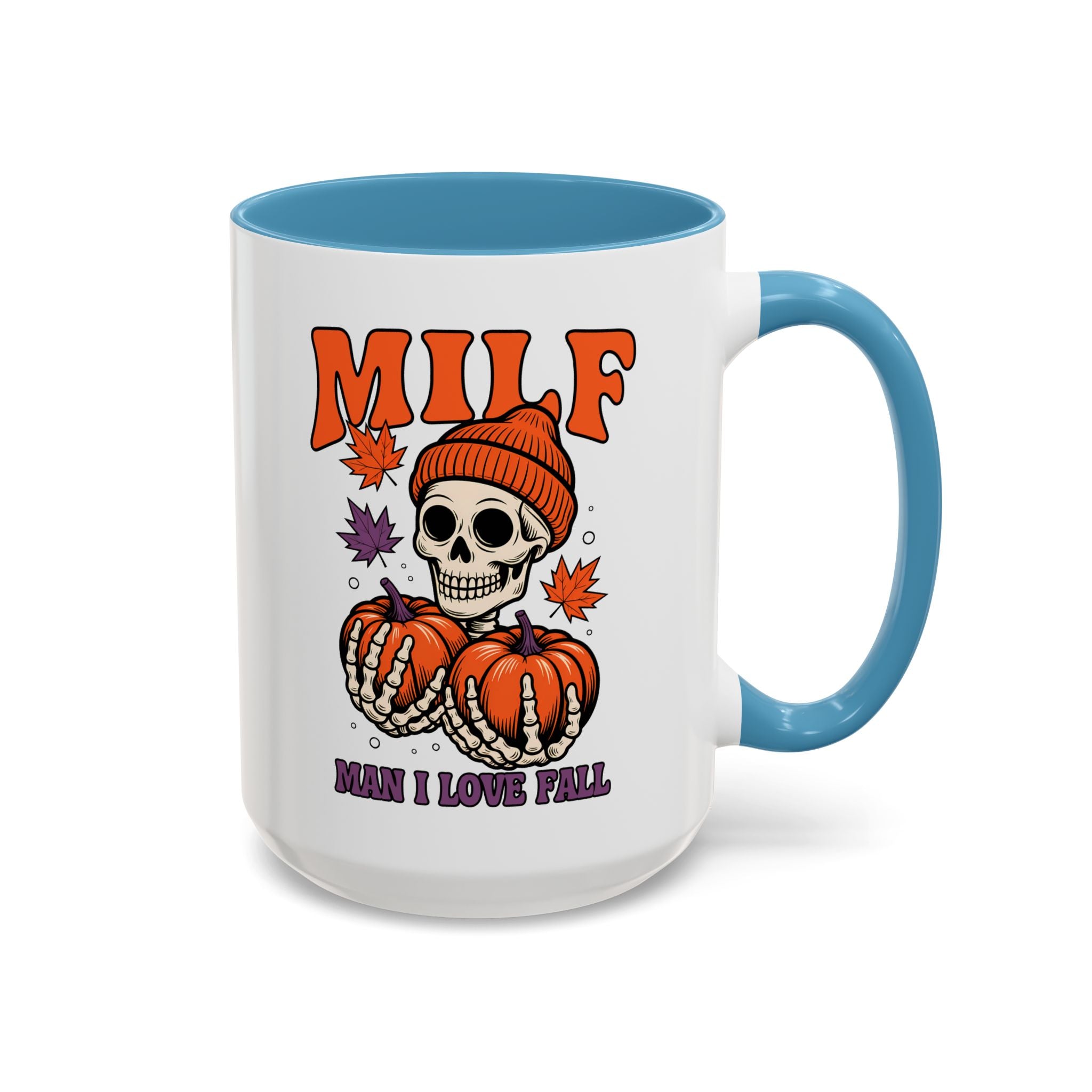 Halloween Pumpkin Skull Coffee Mug – "MILF: Man I Love Fall" funny adult humor sexy time joke