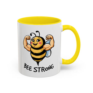 Bee Strong Accent Coffee Mug - Motivational Mug for Strength and mental health