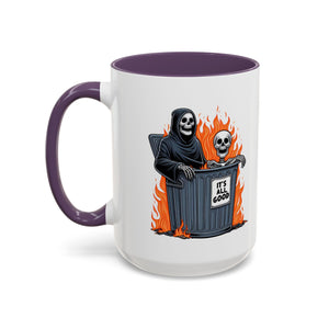 Funny Grim Reaper Coffee Mug - Perfect for Halloween, Gift for Friends, Quirky Kitchen Decor, Novelty Drinkware