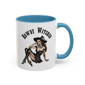 Howdy Witches Coffee Mug - Spooky Halloween Mug, Gift for Witches, Witchy Decor, Gothic Coffee Cup, Skeleton Design