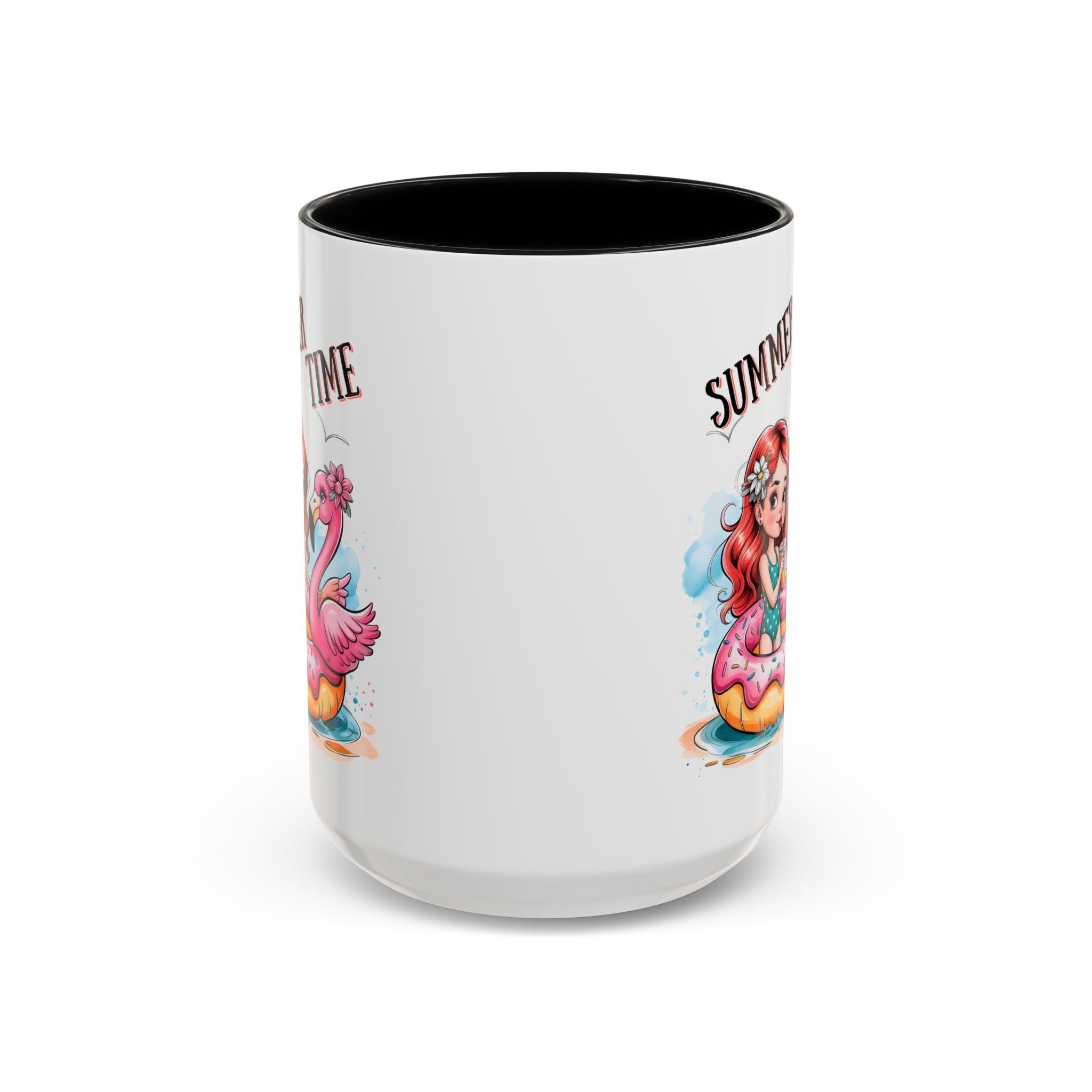 Summer Time Accent Coffee Mug - 11oz & 15oz funny cute girl floating