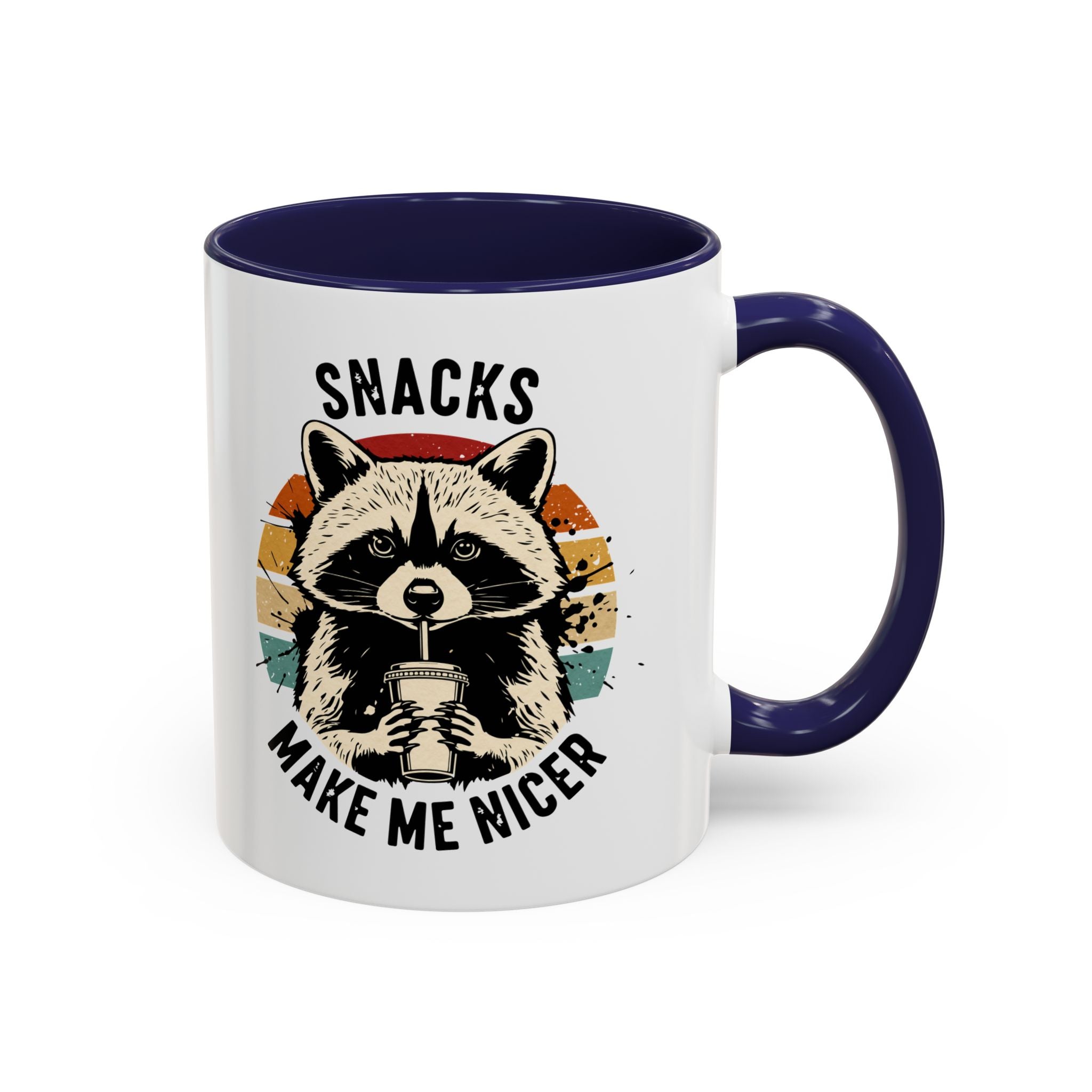 Snacks Make Me Nicer Raccoon Accent Coffee Mug (11/15oz)
