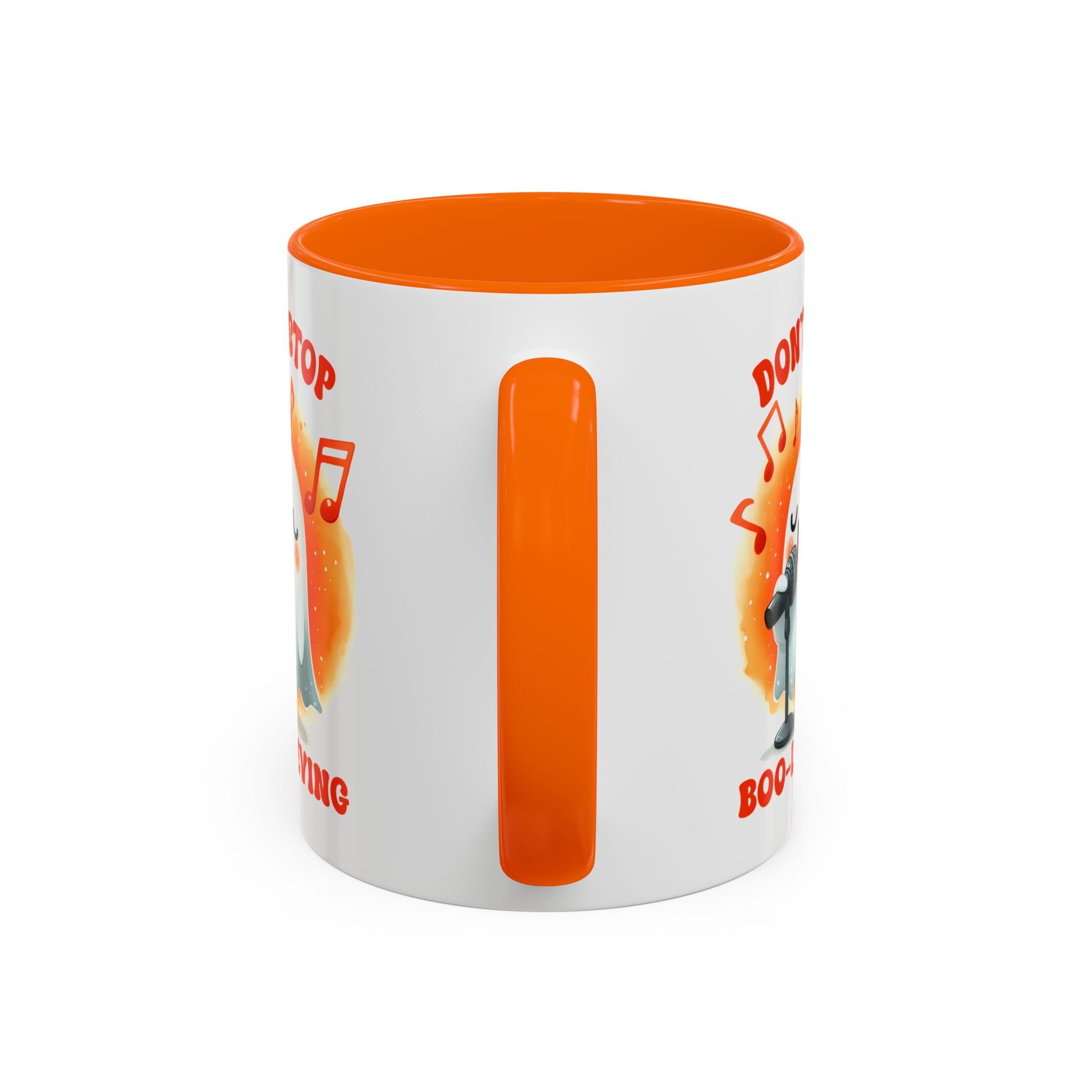 Ghost Coffee Mug, Perfect for Halloween, Fun Gift for Kids & Adults, Don't Stop Boo-lieving Mug, Caffeinated Spirits