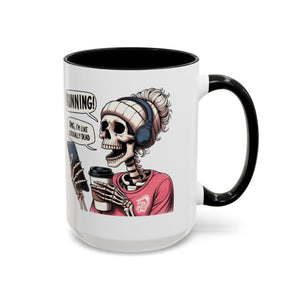 Running Skeleton Coffee Mug - Perfect for Fitness Lovers, Halloween Decor, Gift for Runners, Funny Tea Cup, Workout Enthusiast