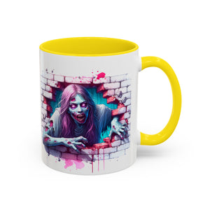 Spooky Zombie Accent Coffee Mug | Halloween Gift, Horror Decor, Unique Coffee Cup, Gothic Style, Zombie Art