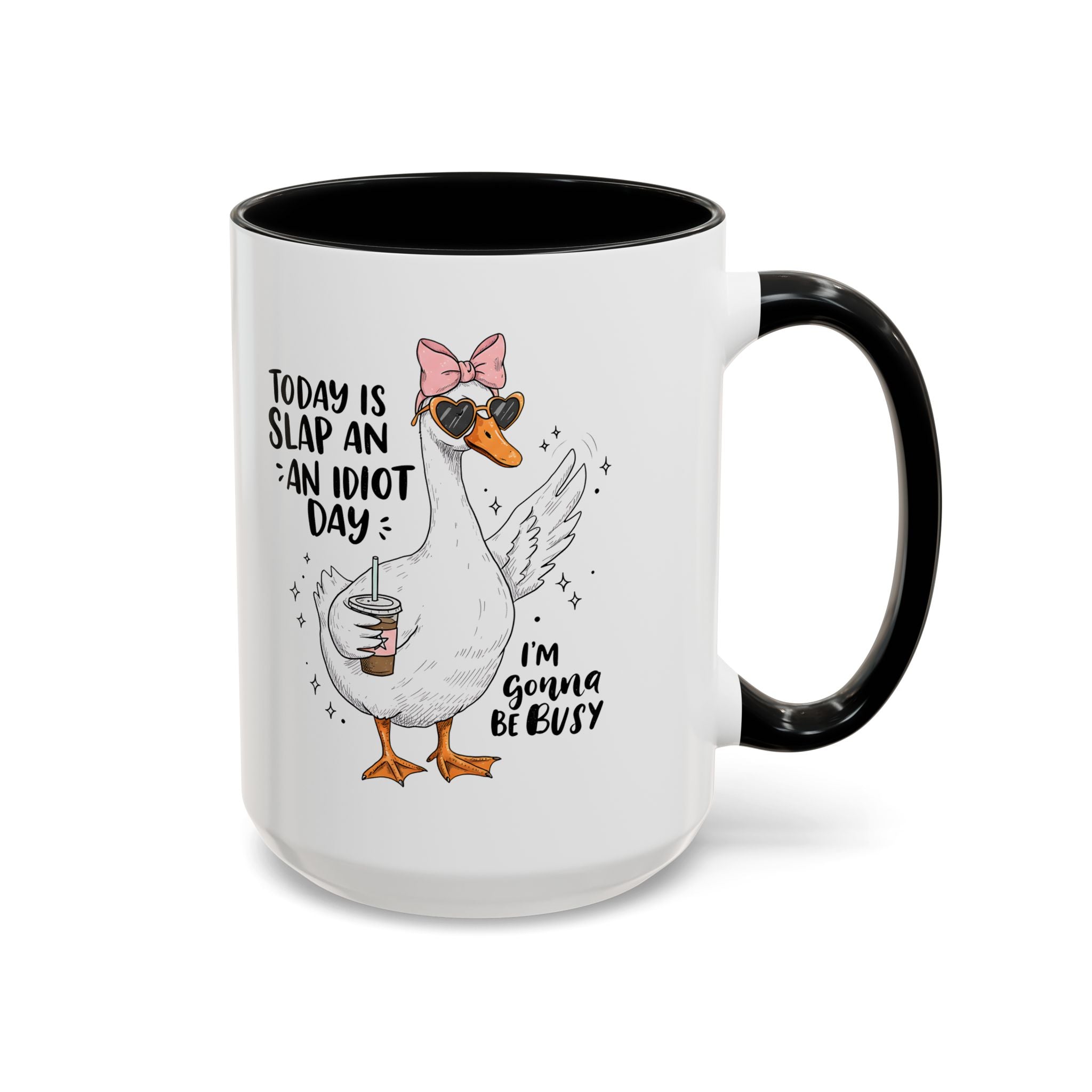 Funny Goose Coffee Mug - Slap an Idiot Day adult humor joke