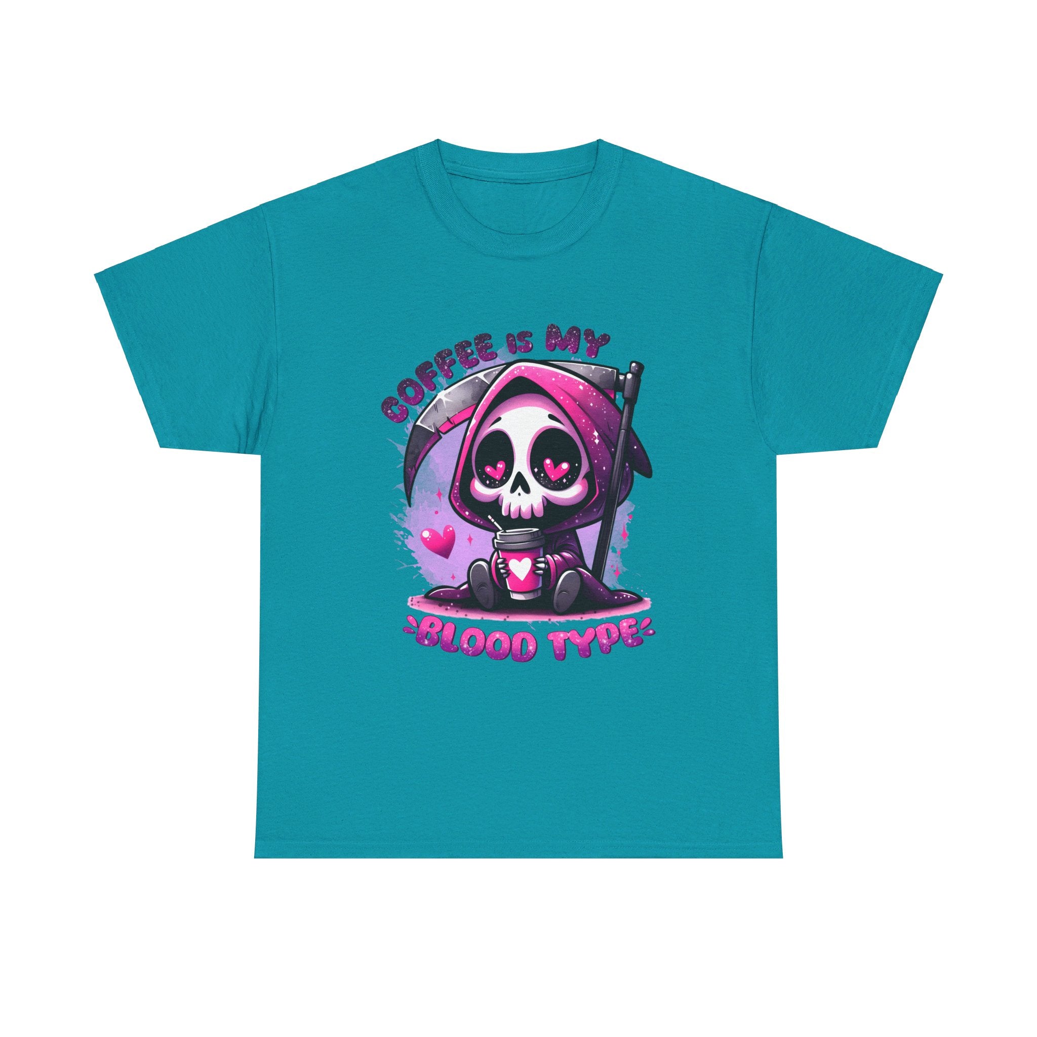 grim reaper coffee is my blood type Unisex Heavy Cotton Tee by the x m world