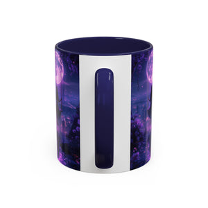 anime Dreamy Moonlit Swing Accent Coffee Mug, Artistic Mug, Celestial Coffee Cup, Fantasy Beverage Holder, Gift for Dreamers