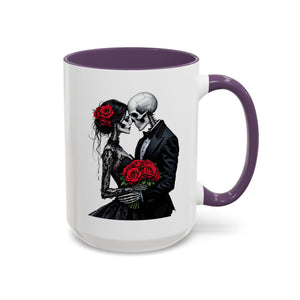 Romantic Skeleton Coffee Mug, Skull Love Mug, Gothic Gift, Halloween Decor, Couple Mug, Unique Coffee Cup