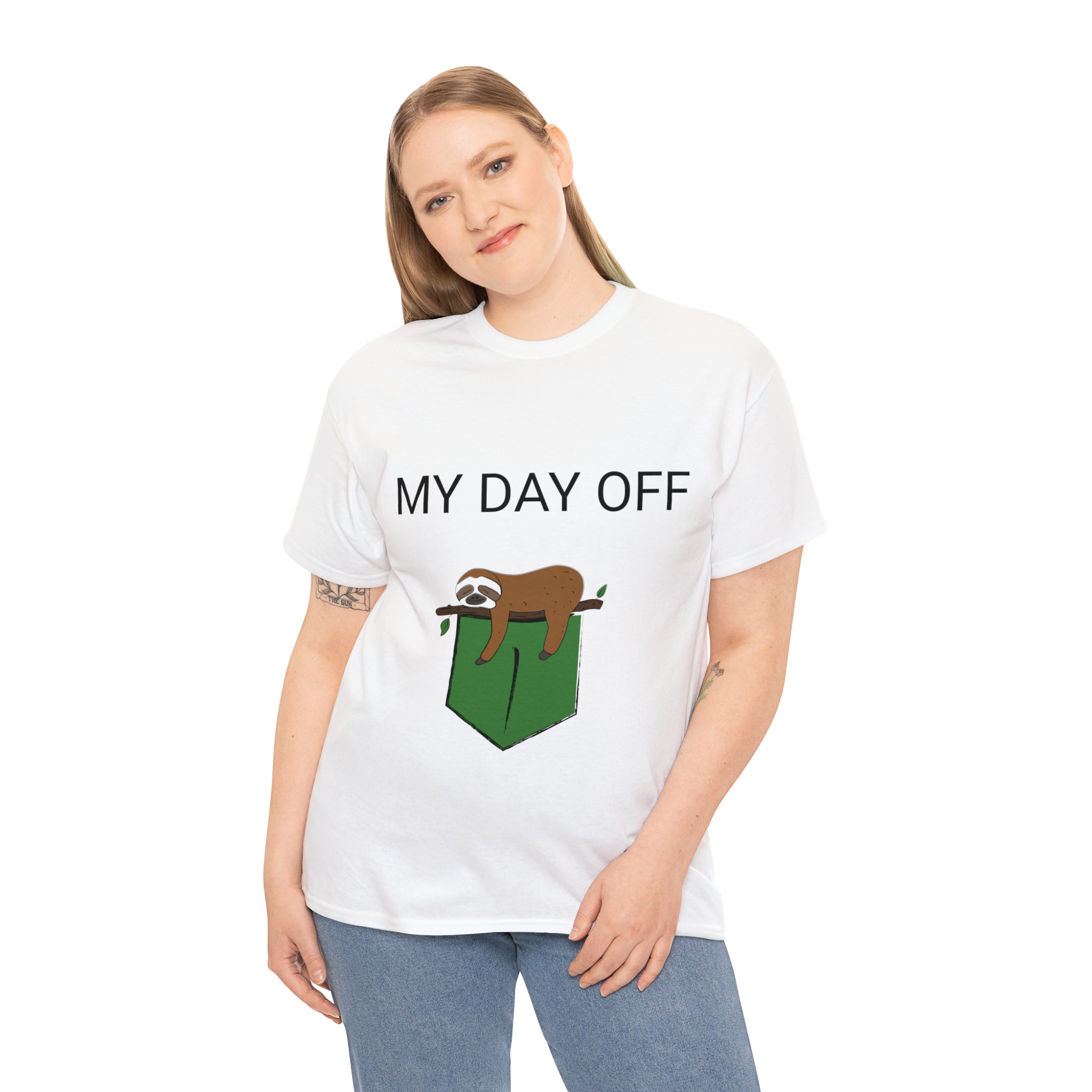 Lazy my day off  Unisex Heavy Cotton Tee funny humor t shirt for men and women