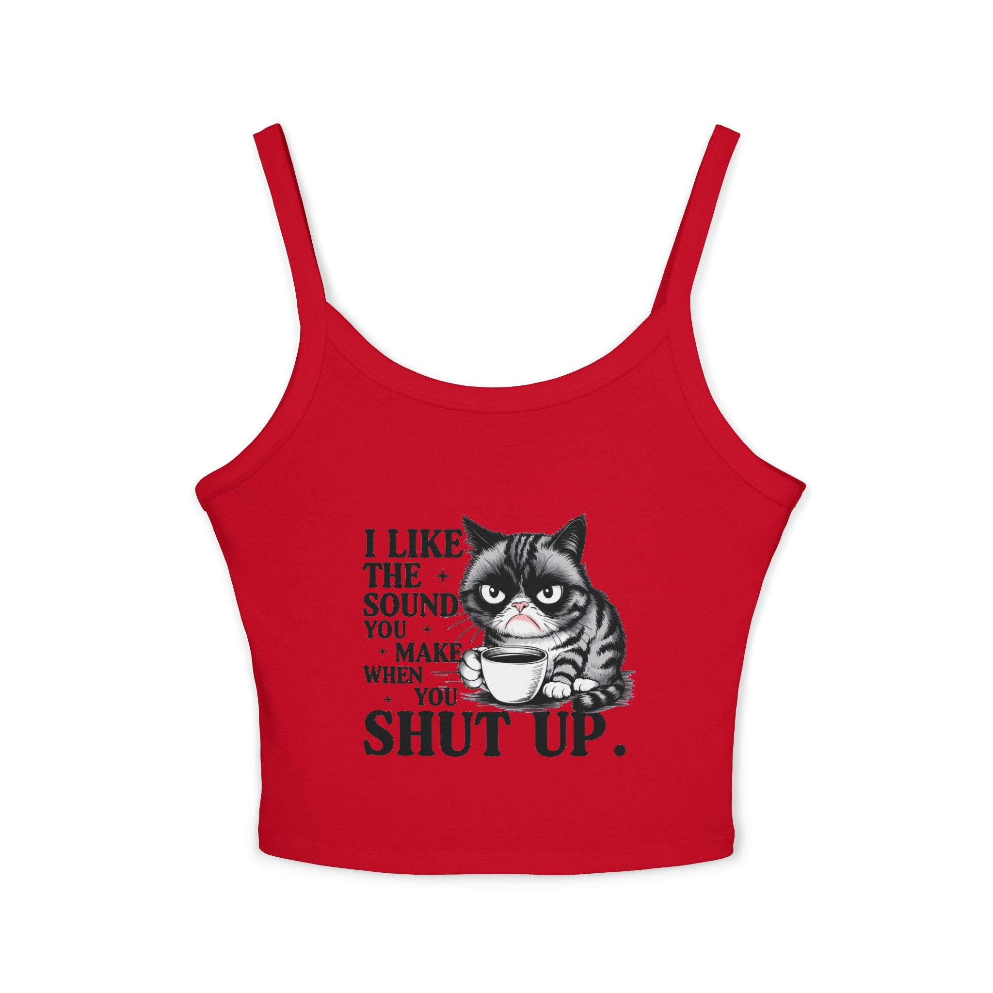 Funny attitude  Cat  Spaghetti Strap Tank Top, Casual Summer Top, Gift for Cat Lovers, Cute Cat Lover Top, Funny