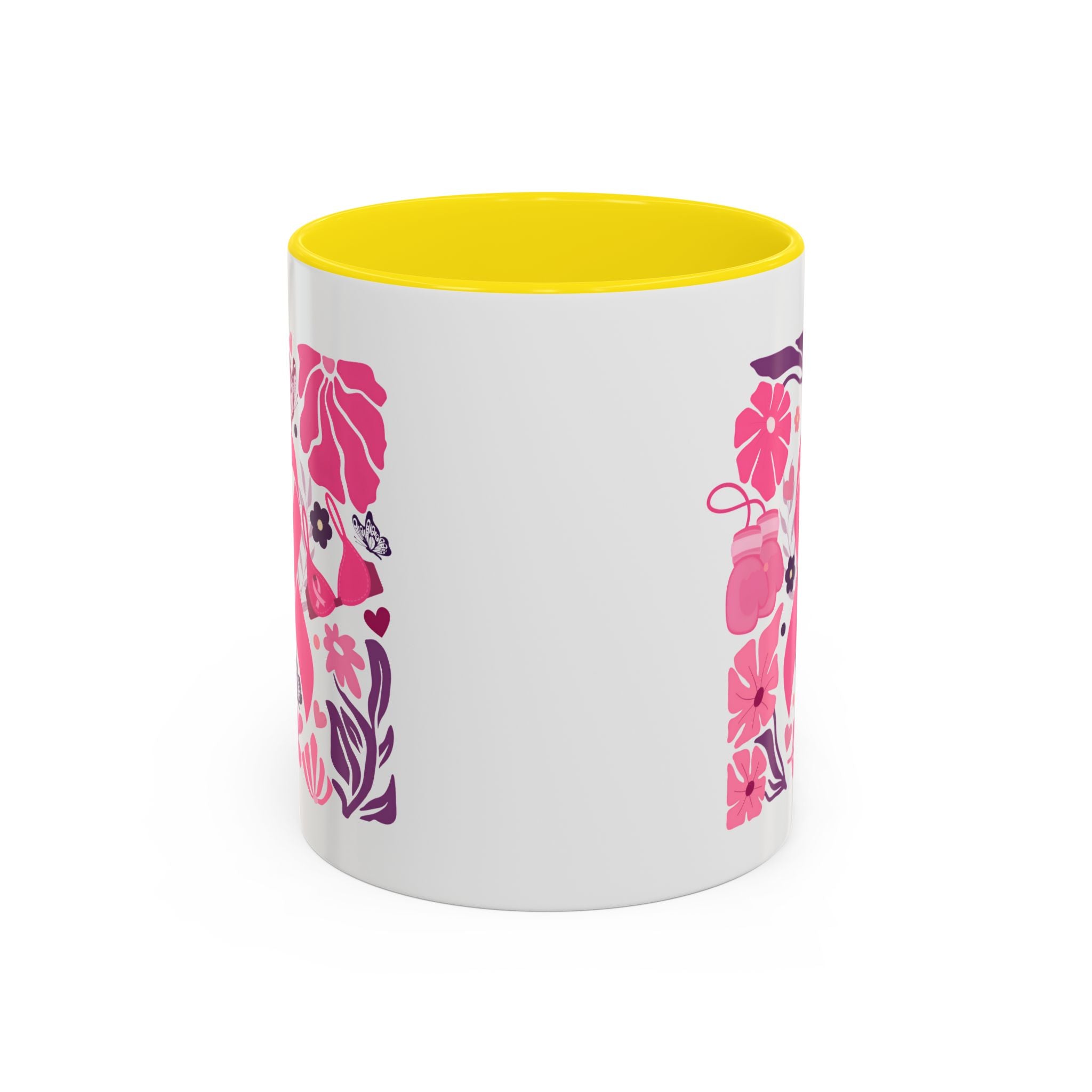 Pink Floral Awareness Coffee Mug, Breast Cancer Awareness Mug, Gift for Her, Supportive Drinkware, Motivational Mug