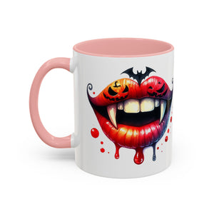 Halloween Vampire Coffee Mug, Spooky Drinkware, Goth Kitchen Decor, Pumpkin Mug, Horror Lover Gift