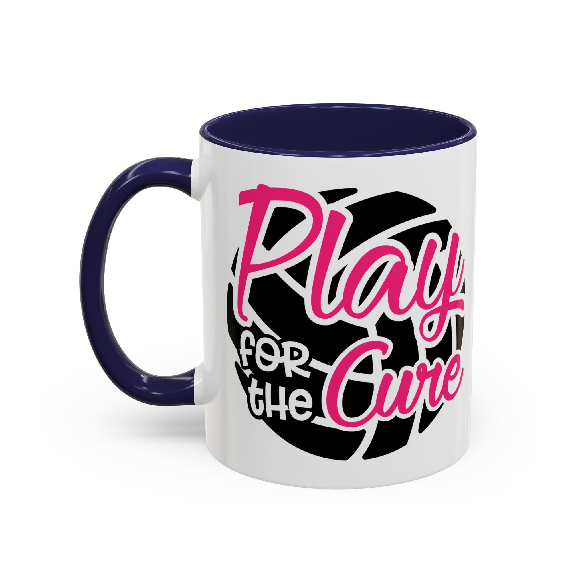 Volleyball  Coffee Mug, Play for the Cure Cup, Sports Gift , Athletes, Cancer Awareness, Inspirational Mug